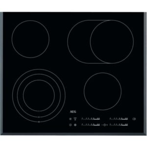 Plita incorporabila AEG HK654070FB, Vitroceramica, 4 zone de gatit, Timer, Control touch, Oprire automanta, Semnal acustic, 60 cm, Negru