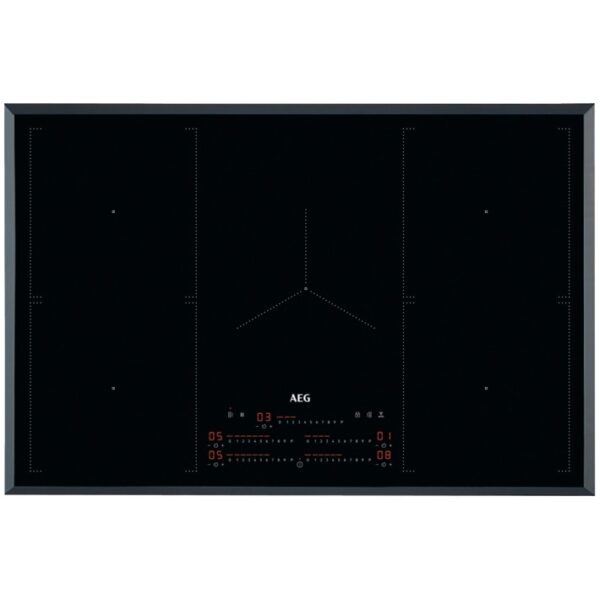 Plita incorporabila AEG IKE85753FB, Inductie, Gatire toata suprafata, Control touch, Booster (5 zone), Conectivitate hota, Timer, Oprire automata, 78 cm, Negru