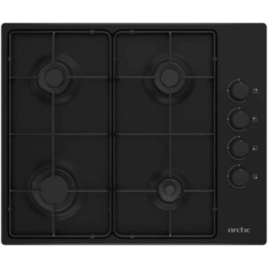 Plita incorporabila Arctic ARAGN64124SB, Gaz, 4 arzatoare cu eficienta ridicata, Aprindere electrica, Safety Plus, 60 cm, Negru