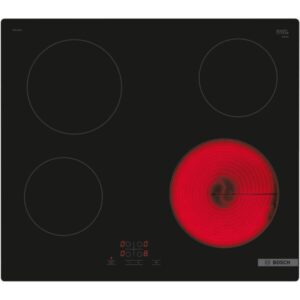 Plita incorporabila Bosch PKE611BA2E, Vitroceramica, 4 zone de gatit, TouchSelect, ReStart, HighSpeed, 60 cm, Negru