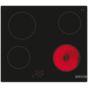 Plita incorporabila Bosch PKE61RAA2E, Vitroceramica, 4 zone de gatit, TouchSelect, HighSpeed, 60 cm, Negru