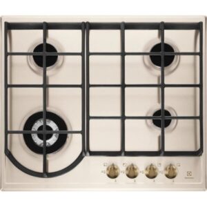 Plita incorporabila Electrolux EGH6343RON, Gaz, 4 arzatoare, Gratare de fonta, 60 cm, Rustic crem