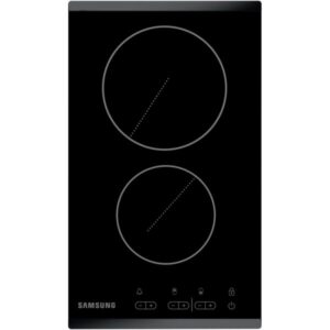 Plita incorporabila Samsung C21RJAN, Vitroceramica, 2 zone de gatire, Control touch, 30 cm, Sticla neagra