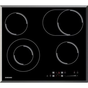 Plita incorporabila Samsung CTR164NC01, Vitroceramica, 4 Zone de gatit, Afisaj LED, Touch Control, 60 cm, Negru