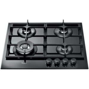 Plita incorporabila Whirlool GOA 6425/NB1, Gaz, 4 arzatoare, Siguranta arzatoare, Wok, Gratare fonta, 60 cm, Negru